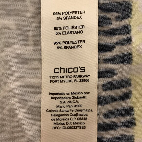 Easy Wear By Chico's Women's 1 Yellow Short Sleeve Dress - Picture 8 of 9